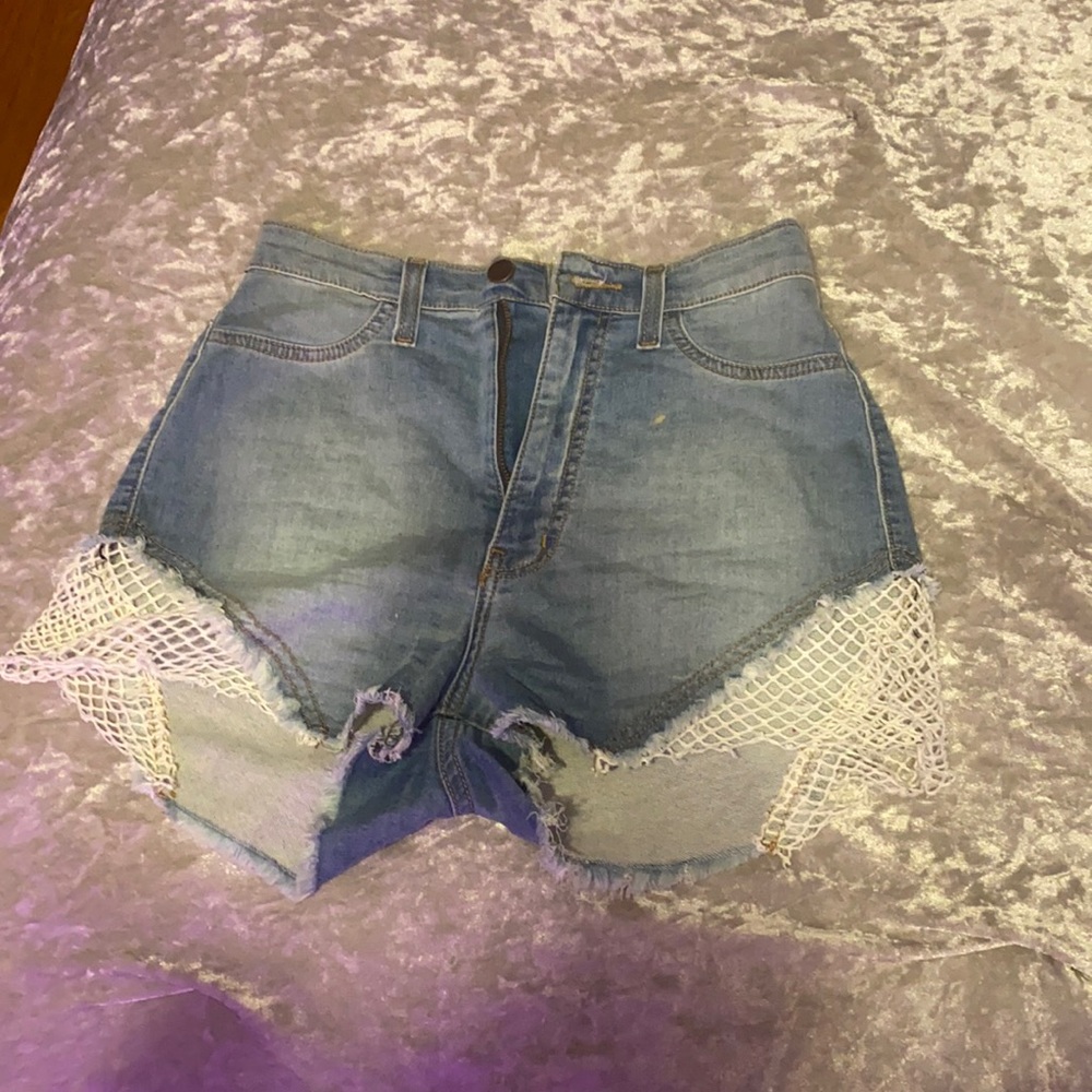 High waist denim shorts